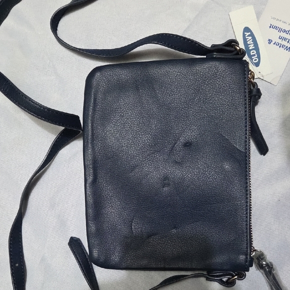 Old Navy Handbags - Old Navy Women's Dark Blue Leather And Suede Crossbody Bag